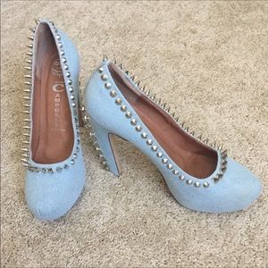 Jeffery Campbell spiked denim heels